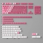 Pink Flower Gradient 94+114 PBT Dye-subbed PC Crystal Semitransparent Backlit Cool Keycaps Set Screen Printing for Cherry MX Keyboard